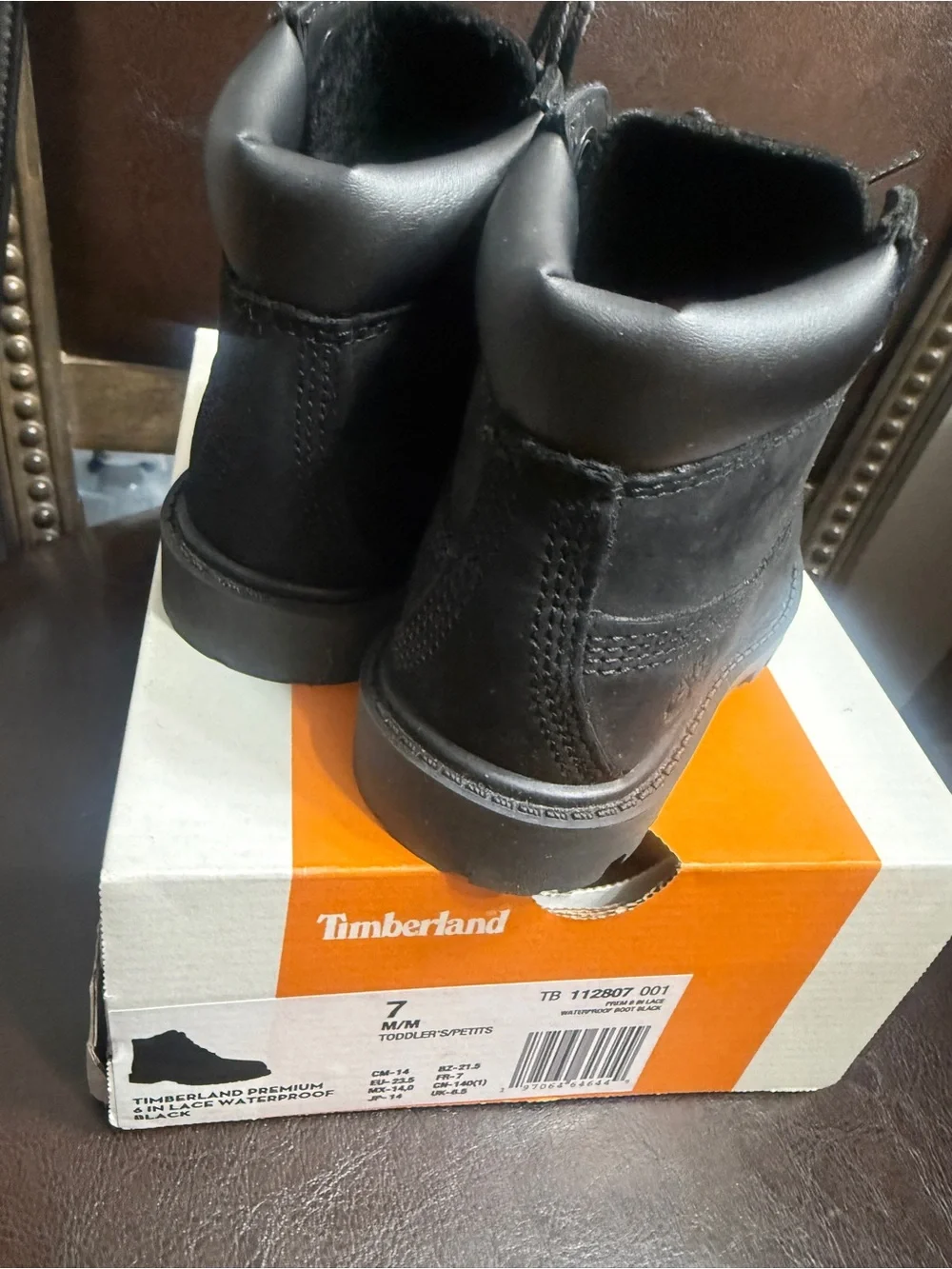 Timberland Kids Black Lace-Up Nubuck Boots